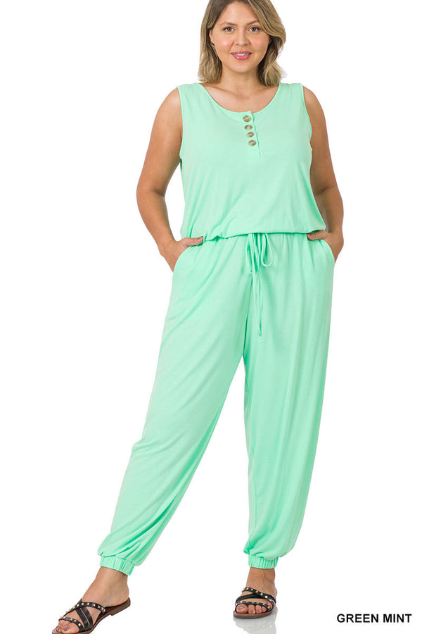 Shirt Jumpsuit - Green Mint