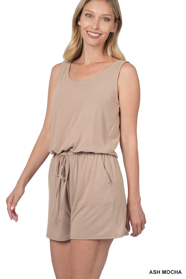 Romper with Pockets - Ash Mocha