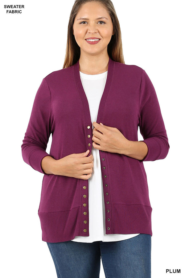 3/4 SLEEVE SWEATER CARDIGAN