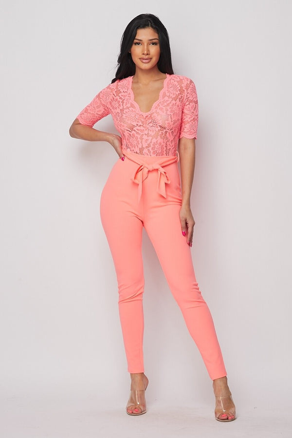 Lace Top Jumpsuit